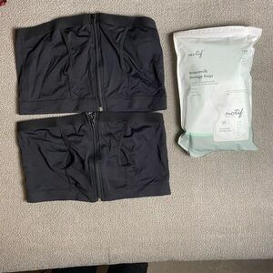 2 Pack Joyspun Pumping Bras and 100 Motif Breastmilk Storage Bags- Sz XXL